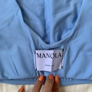 Size Small. Baby Blue workout top by Spanish brand Manila. Never worn.